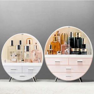 Fashion Acrylic Drawer Makeup Storage Box Bathroom Brush Lipstick Holder Desktop Home Jewelry Cosmetic Skin Care Organizer Rack
