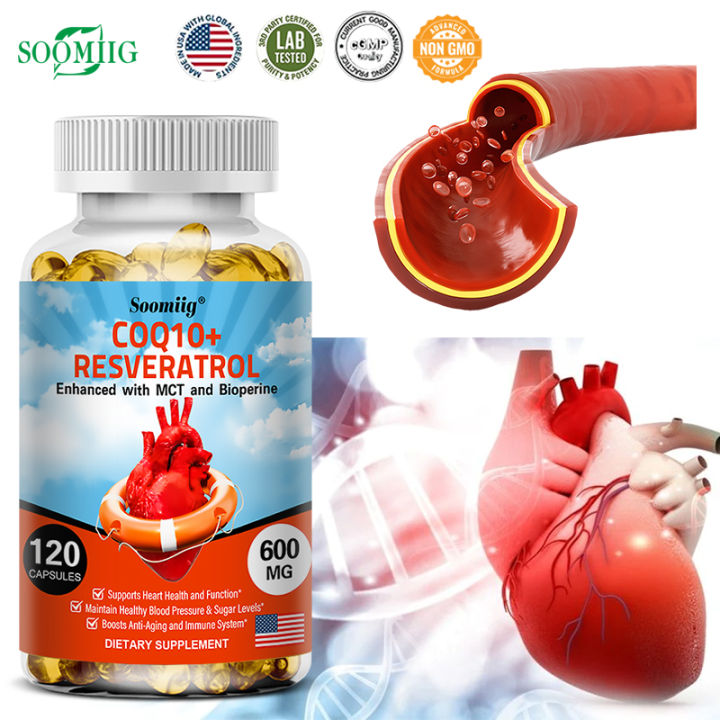 COQ10+ Resveratrol Supplement Promotes overall heart and body health