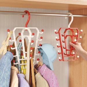 ZGNAY MALL 3PCS 18 Hooks V Shaped Rotatable Hook Plastic Non-slip Laundry Hanger Wardrobe Organizer Space Saving Double-sided Clothes Rack For Home