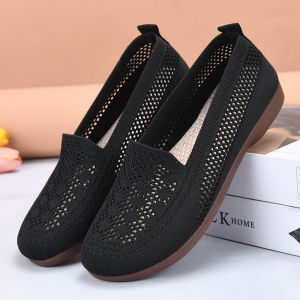 Free Shipping WomenS Low-Top Mesh Sneakers Summer New Style Slip-On Design Soft Sole Soft Upper Comfortable For Moms