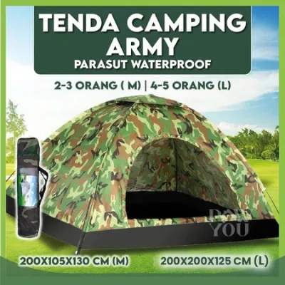 tenda camping 4 orang parasut dome alat outdoor indoor camo tahan air