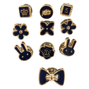 Set Bros Pin 10 In 1 Motif Bunga Bintang Kelinci Aneka Desain Accidental Pin Kancing 10pcs Fashion Wanita Korea Model Invisible Kancing Dapat Dilepas ptt