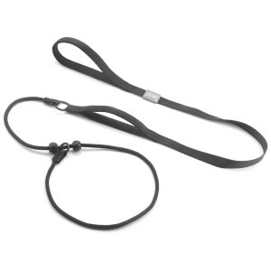 สลิปตะกั่วสำหรับสายจูงสุนัขที่มีด้ามจับที่สบายปลอกคอปรับได้เชือกฝึกซ้อมไนลอนแบบบางแข็งแรงป้องกันการสำลักที่แข็งแกร่งสำหรับสุนัขกลางแจ้งเล็กกลางใหญ่สุนัข