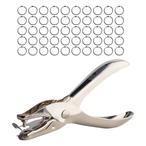 1 Hole Punch with Binder Rings Single Hole Puncher Paper Punch Metal Office Book Rings for Office School Home