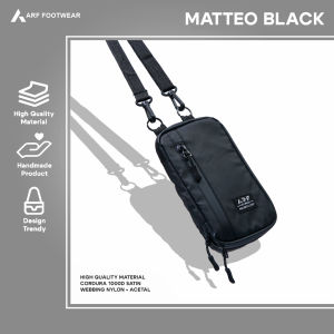 ARF Matteo Black Hanging Wallet Kartu HP Tas Selempang Gantung Leher