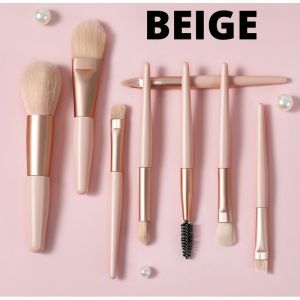 8 PCS Leather Bag Makeup HALAL Brush Foundation Eyeliner Brush Loose Powder Eyeshadow Liner Makeup Eyelash Brush