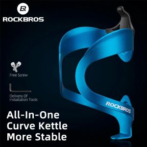 ROCKBROS Bicycle Adjustable Water Bottle Cage MTB Bike Cycling Bottle Holder Aluminium Alloy Ultralight HandleBar Mount Stand