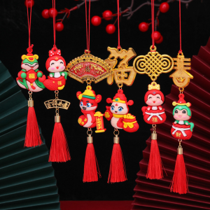 พู่ห้อยจีน พู่แดงมงคล จี้นำโชคสไตล์จีน เครื่องรางมงคล ตกแต่งเทศกาลตรุษจีน ตกแต่งบ้าน เสริมสิริมงคล