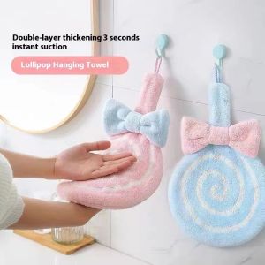 ผ้าเช็ดมือขนแกะปะการังรูปทรงลูกอมน่ารักของแอนนี่ผ้าซับน้ำหนาตกแต่งห้องน้ำ