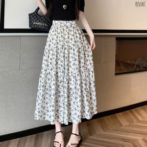 🌟CORE🌟dresses women new style 2025 Summer Floral Pleated Skirt for Women New High Waisted Long Skirt