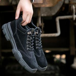 QINHUIZE Labor insurance shoes mens summer anti-smashing puncture light breathable deodorant site shoes safety welder shoes wear steel toe work safety boots site protection shoes