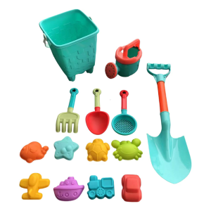 14/16 chiếc Bộ đồ chơi đồ chơi cát cho bé trai và bé gái có Bình tưới nước xô chơi cát bãi biển xẻng và khuôn cá đồ chơi lâu đài cát