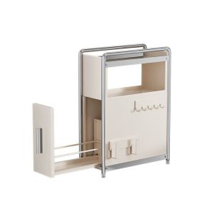 VOYUE Narrow Design Spice Organizer Dustproof Multifunctional Pull Out Shelf Sturdy Space Saving Storage Rack Kitchen Use