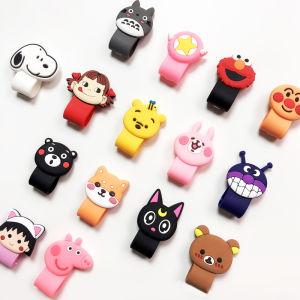 【5แถม1ฟรี】เครื่องป้องกันที่ชาร์จสายม้วนสายเคเบิลลายการ์ตูนตัวป้องกันสายไฟที่เก็บสายสำหรับสายหูฟังชาร์จได้