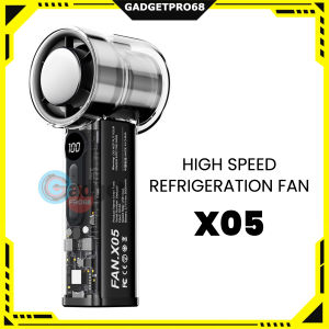 100 Level Turbo Handheld Fan Portable Mini Fan X05 Ice Compress Refrigeration Cooling Strong Wind Speed Power Display Long Battery Life Outdoor Sport Camping Pocket Fan Kipas Kecil