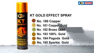 BOSNY KT GOLD EFFECT SPRAY PAINT / CHROME FINISH SPRAY PAINT NA GINTO AT SILVER FINISH GLOSSY SHINY
