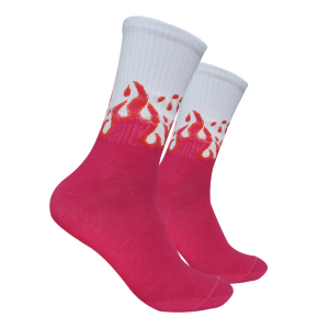 Kaos Kaki Oldschool - Kaos Kaki Skate Api Pink - 4LAYER BENANG - K40