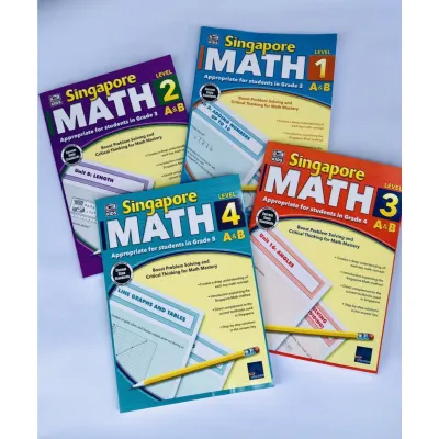 Bộ - Bản in đen trắng - Singapore math - Trọn bộ 4 quyển
