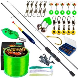 Set Joran Pancing Set COD Joran Pancing 1.8M 2 Bagian Serat Karbon Pemutar Senar Bass Dan Karper