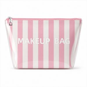 IVAOU Waterproof Striped Makeup Bag Lightweight Large Capacity Polka Dot Makeup Case Multifunctional Hand-Held Toiletry Storage Bag Women