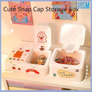 【Enthusiasm】🌟🌟【Hot Sale】🎈 Kawaii Cartoon Desk Organizer Box Button Cosmetics Storage Box With Lid Mini Jewelry Organizer Cosmetics Makeup Container