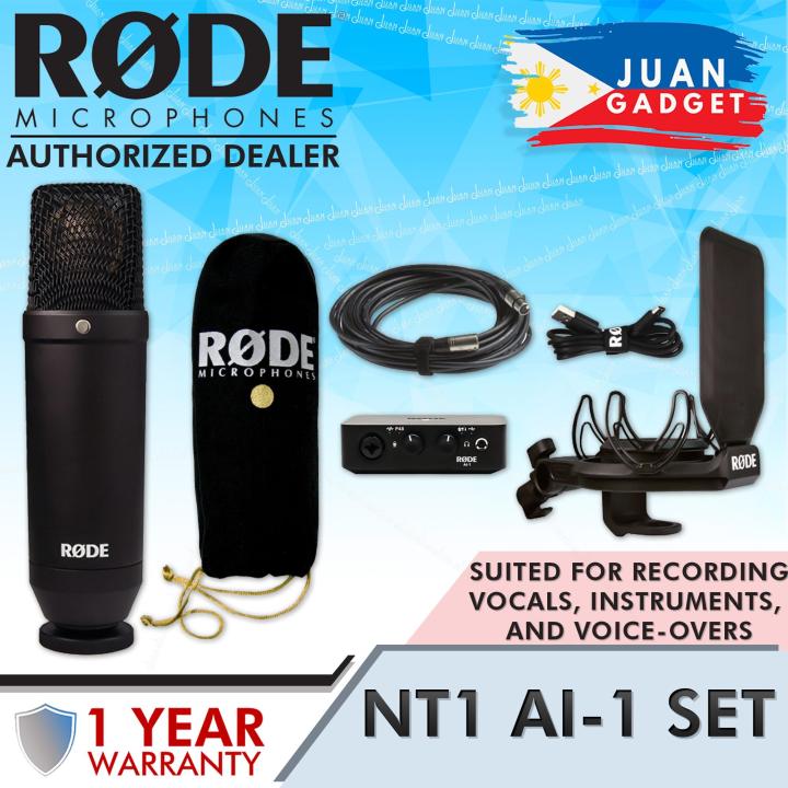 RODE NT1 Complete Studio Kit with AI-1 Audio Interface, NT1 Microphone ...