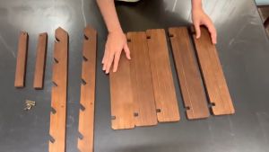 Mishilei 3/4 Tier Wooden Display Stand Wood Cupcake Stand Jewelry Card Display Stand Market Rack Retailing