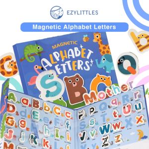 EZYLITTLES Magnetic Alphabet Letters Pairing Puzzle Busy Quiet Book English Spell Education Toys for Kids