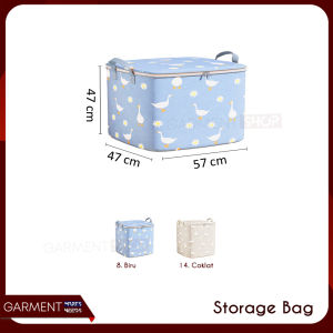 Keranjang Pakaian Lemari Selimut Storage Bag Motif Bebek Besar Kotak Container Penyimpanan Serbaguna