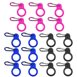 6 cái chai nước bằng Silicone cho tàu sân bay chai đi bộ kẹp giữ móc với Carabiner cho xe đạp cắm trại đi du lịch ngoài trời