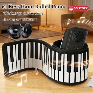PM61 keyboard piano 61 Keys Roll Up Piano Portable Rechargeable Electronic Hand Roll Piano
