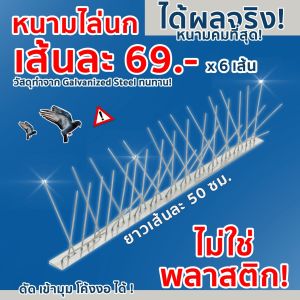 ไล่นก หนามไล่นก หนามกันนก (แถมฟรี!!)กาวซิลิโคน ติดได้แน่นทุกพื้นผิว MASTER BLOCK