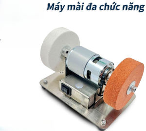Máy mài đá 2 đầu mini Máy đánh bóng Máy mài dao kéo đa năng điều chỉnh tốc độ 2 chế độ