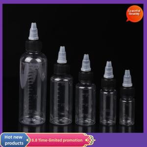 Graceful ขวดย้อมผมเปล่า10 20 30 50 100มล. ฝาบิดด้านบนฝาภาชนะแบบบีบเติมได้พร้อมสเกลสำหรับหมึกสักลาย