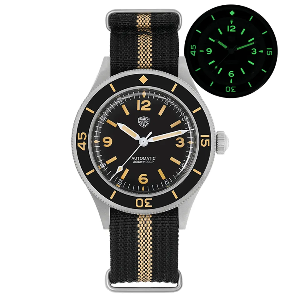 ☆Watchdives 50-Fathom Mechanical Watch NH35 Movement 40mm Vintage