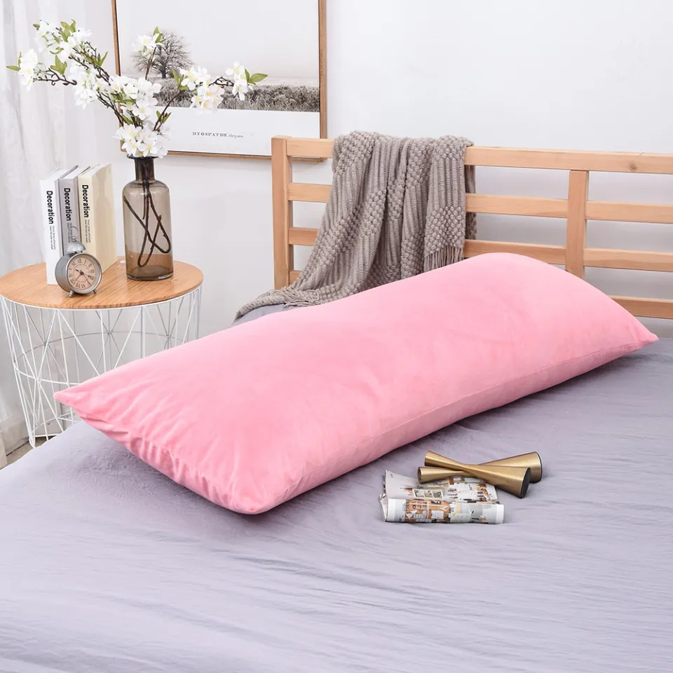 Soft Short Plush Body Pillow Case Nordic Plain Color Long Bolster
