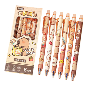 6Pieces Erasable Gel Pen Retractable Gel Pen 0.5mm Quick Drying for Writing Noting Journaling Christmas Stocking Fillers