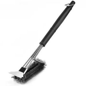 Grill Brush and Scraper Stainless Steel Safe Wire Bristles BBQ Barbecue Cleaning Tool Accessories