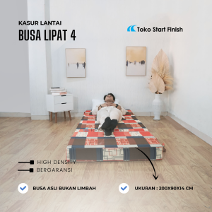 Kasur Lipat 4 Tebal 14cm Uk. 200 x 90 x 14 | Kasur Lantai Single Size | Matras Busa