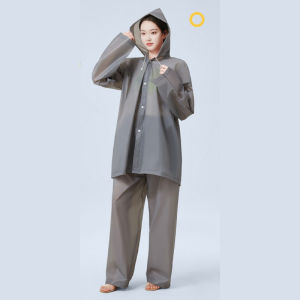 Waterproof Raincoat Rain Pants Set Eva Lightweight Hooded Outdoor Motorcycle Cycling Rain Gear