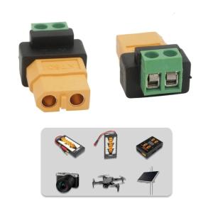 Portable 10A Solderless XT60 Female to 2Pin Connector for Devices UAV Solar Charging Systems Green