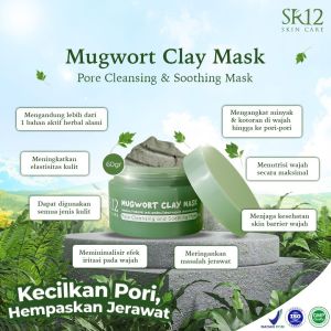 MUGWORT CLAY MASK SR12 MASKER WAJAH GLOWING DAN PUTIH BPOM AMAN BUMIL BUSUI CLAY MASK UNTUK JERAWAT DAN BRUNTUSAN AMPUH CLAY MASK UNTUK KOMEDO DAN PORI PORI