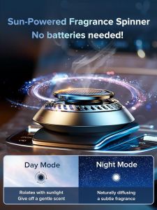 【SG 】UFO solar-powered automatic rotating diffuser /Solar-powered car air freshener /  Natural French perfum