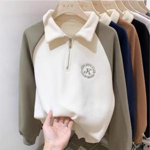 Sweater Wanita | ATHLETIC COLLAR SWEATER KOREAN STYLE | Sweatshirt Sweater Wanita
