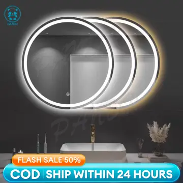 Round Touch LED Bathroom Mirror, sale Tricolor Dimming, Brightness Adjustment -20