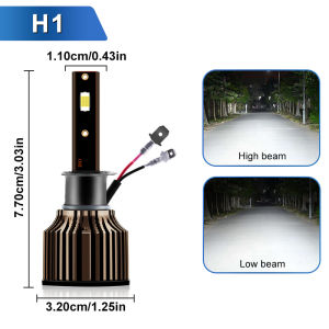 SEAMETAL 2PCS Car LED Headlights H1 H4 H7 H11 9005 9006 High Low Beams 6500K IP68 90W Fog Light Bulb Auto LED Headlight