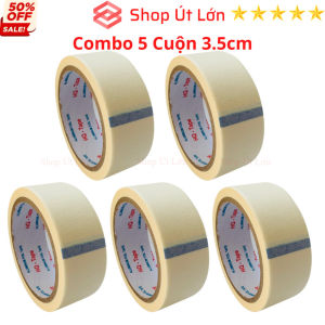 1 Cuộn băng keo giấy màu trắng rộng 3.5cm dài 25 mét lõi giấy 3mm - Tân An An