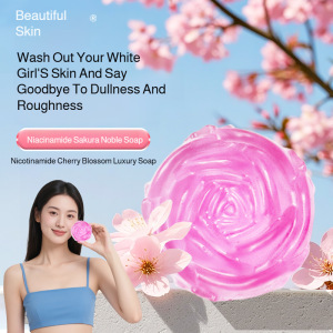 Niacinamide Cherry Blossom Deluxe Soap Pearl Handmade Soap Brightening Facial Cleanser Bath and Face Soap