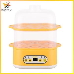 【HOSPORT】 200W Electric Egg Cooker 12 Eggs Capacity Double Layer Multifunctional Egg Boiler Auto Shut-Off for Meal Prep Apartment Office