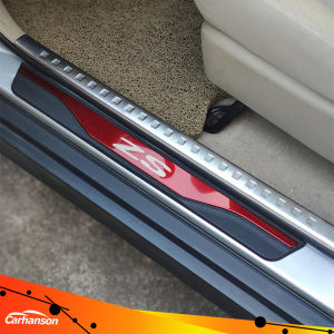carhanson Auto Accessories For Mg Zs Stainless Steel Door Sill Trim Scuff Plate Protector Guard Sticker 2017-2023 4Pcs Car Parts